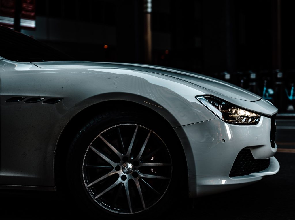 Silver sports car